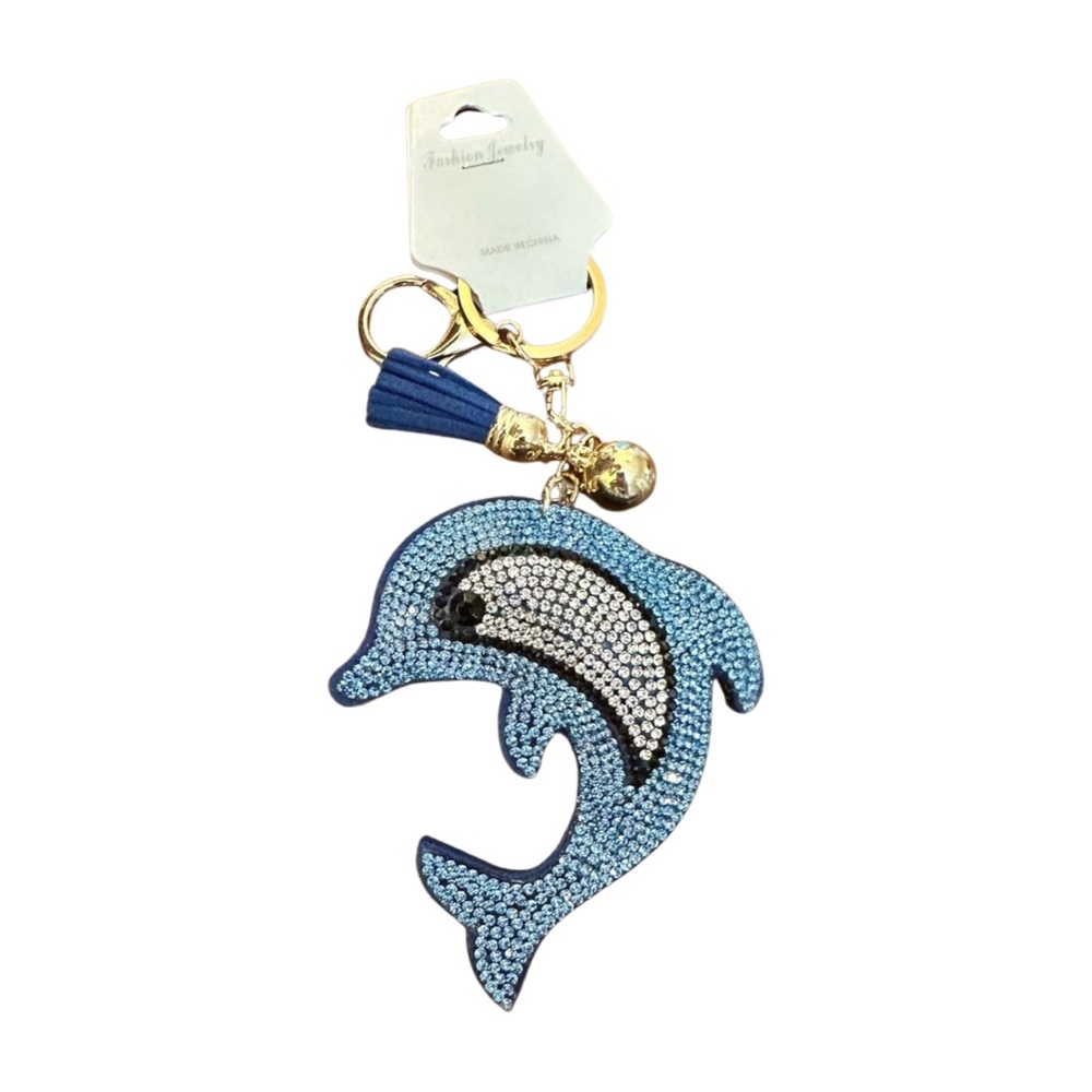 Blue‎ Dolphin Keychain with Tassel
